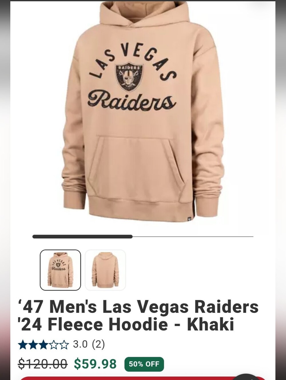 '47 Las Vegas Raiders Hoodie, XL